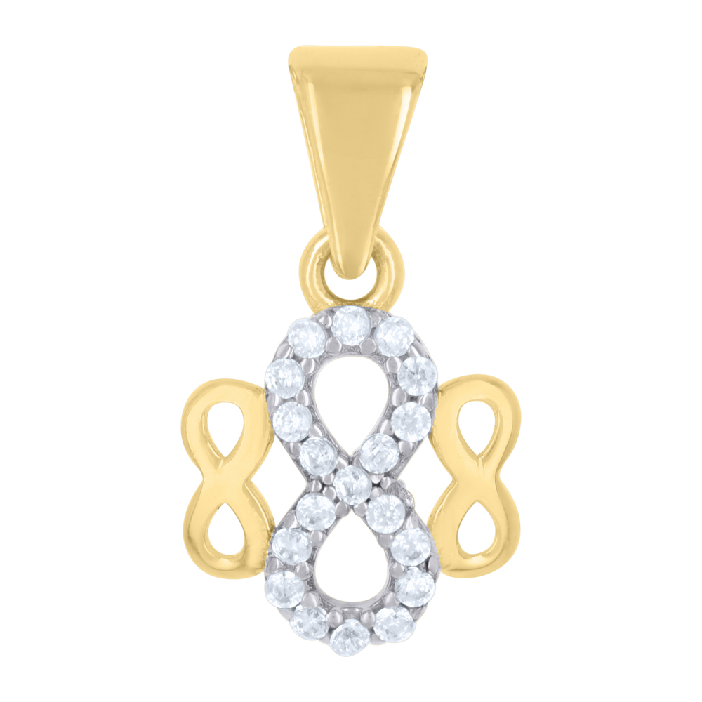 10kt 10k Two-tone Gold Womens Cubic-Zirconia Love Symbol Infinity Charm Pendant